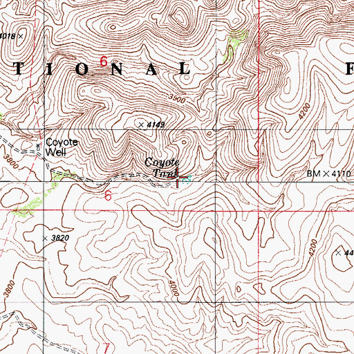 Topographic Map of Coyote Tank, AZ