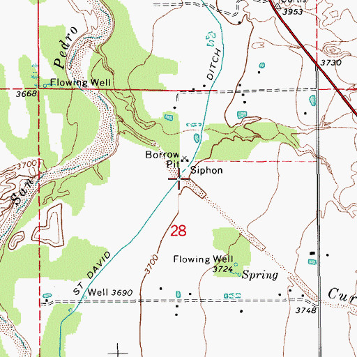 Topographic Map of Curtis Wash, AZ