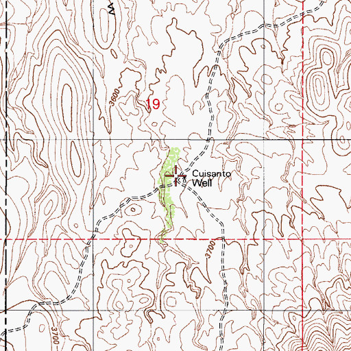 Topographic Map of Cuisanto Well, AZ