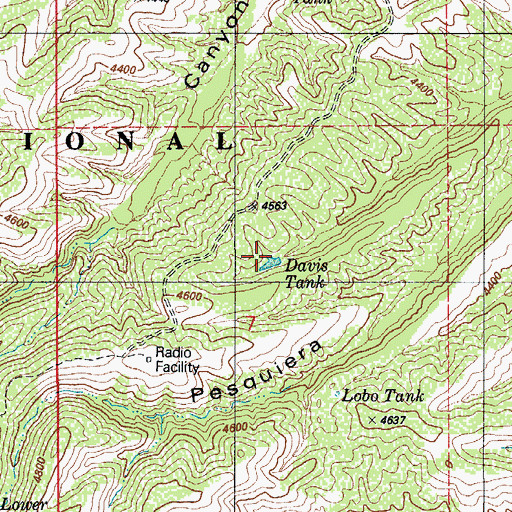 Topographic Map of Davis Tank, AZ