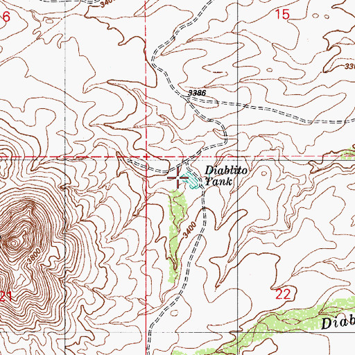 Topographic Map of Diablito Tank, AZ
