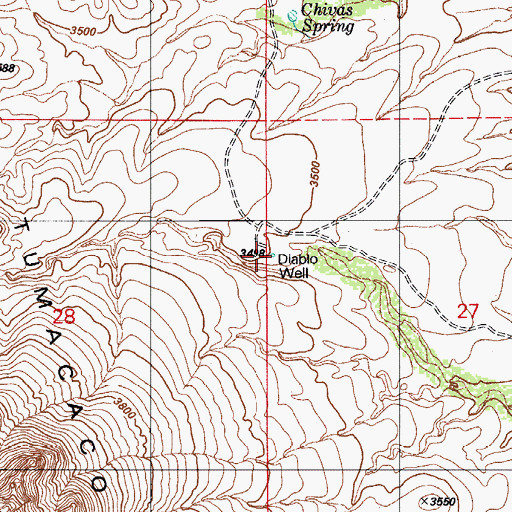 Topographic Map of Diablo Well, AZ