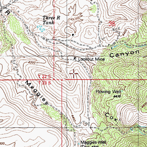 Topographic Map of Domino Mine, AZ