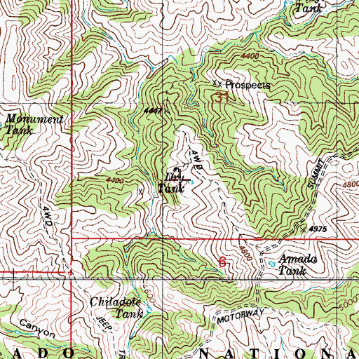 Topographic Map of Dry Tank, AZ