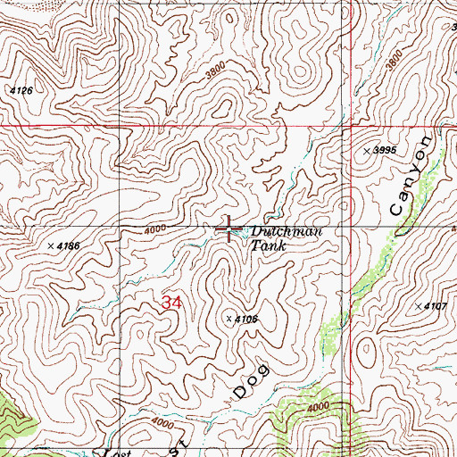 Topographic Map of Dutchman Tank, AZ