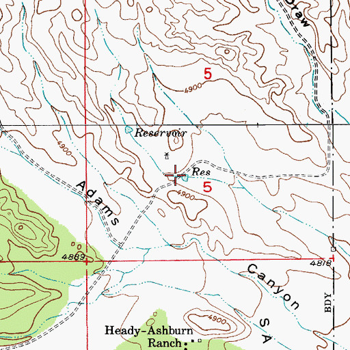 Topographic Map of East Ten Tank, AZ