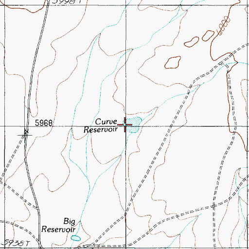 Topographic Map of Curve Reservoir, AZ