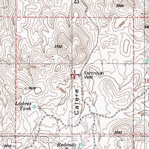 Topographic Map of Escondido Well, AZ
