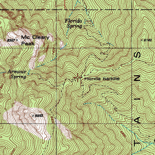 Topographic Map of Florida Saddle, AZ