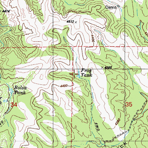 Topographic Map of Frog Tank, AZ