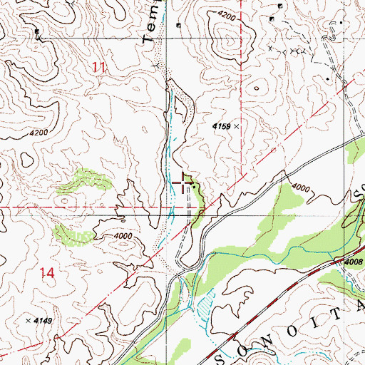 Topographic Map of Gatlin Ranch, AZ