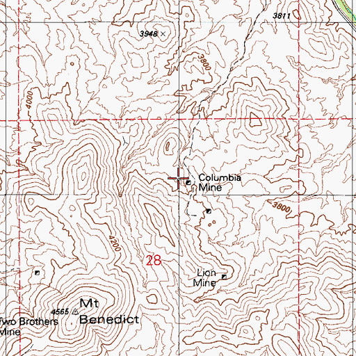 Topographic Map of Giant Mine, AZ