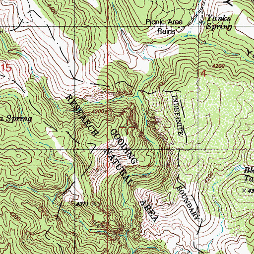 Topographic Map of Gooding Research Natural Area, AZ