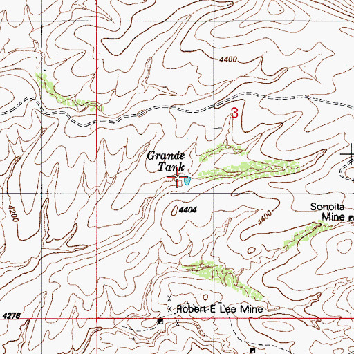 Topographic Map of Grande Tank, AZ