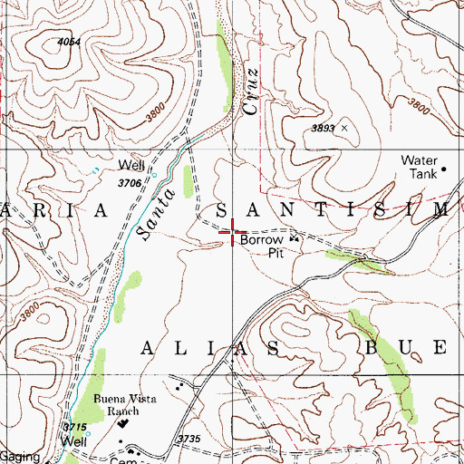 Topographic Map of Guadalupe Cruz (historical), AZ