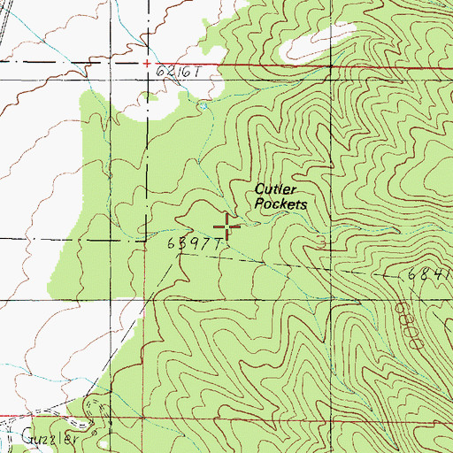 Topographic Map of Cutler Pockets, AZ