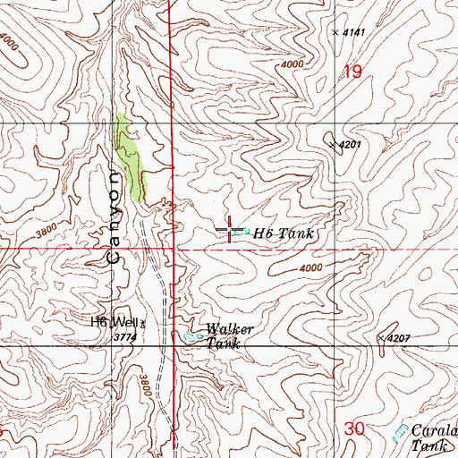 Topographic Map of H Six Tank, AZ