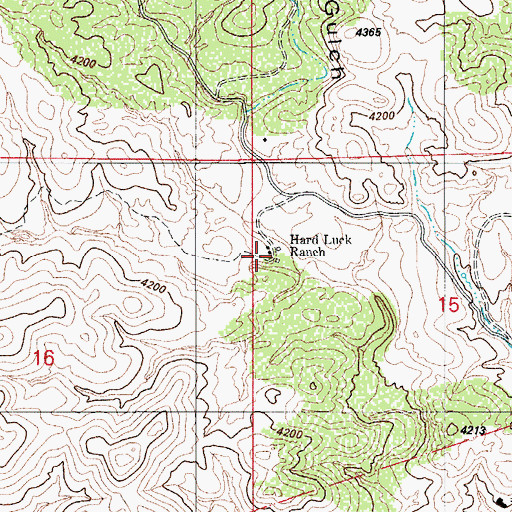 Topographic Map of Hard Luck Ranch, AZ