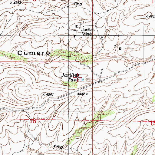 Topographic Map of Jarillas Tank, AZ