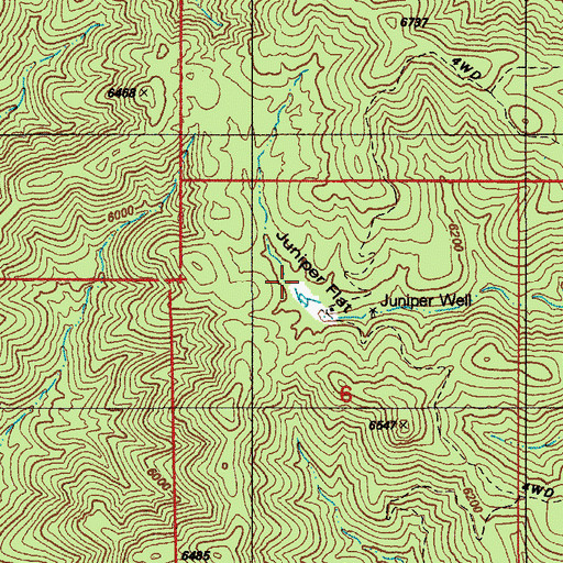 Topographic Map of Juniper Flat, AZ
