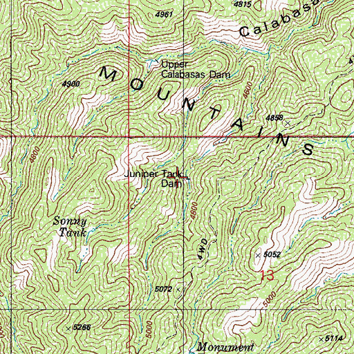 Topographic Map of Juniper Tank Dam, AZ