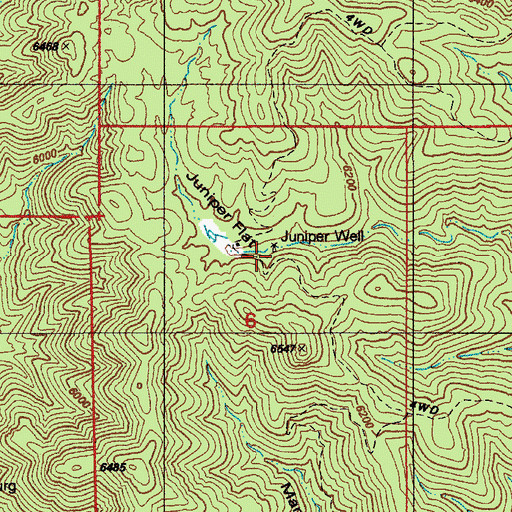 Topographic Map of Juniper Well, AZ