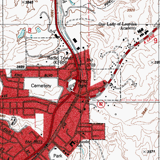 Topographic Map of Kino Park, AZ