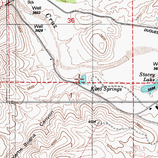 Topographic Map of Kino Springs Lake, AZ