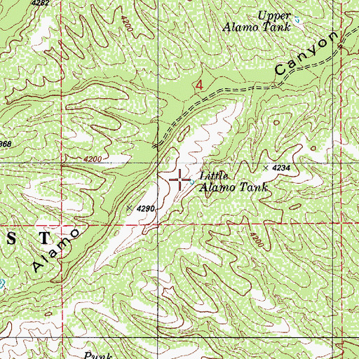 Topographic Map of Little Alamo Tank, AZ