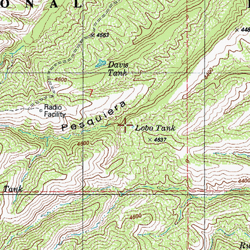 Topographic Map of Lobo Tank, AZ