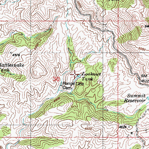 Topographic Map of Lookout Tank, AZ