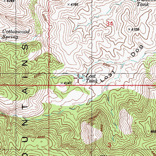 Topographic Map of Lost Tank, AZ