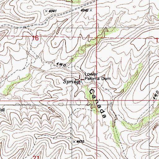 Topographic Map of Lower Paloma Dam, AZ