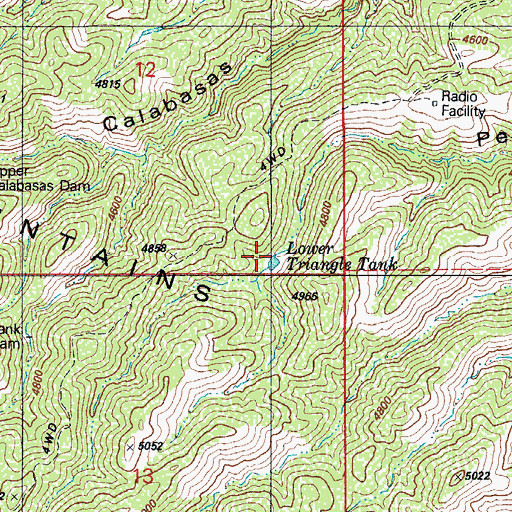 Topographic Map of Lower Triangle Tank, AZ