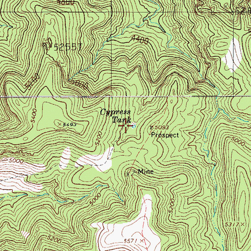 Topographic Map of Cypress Tank, AZ