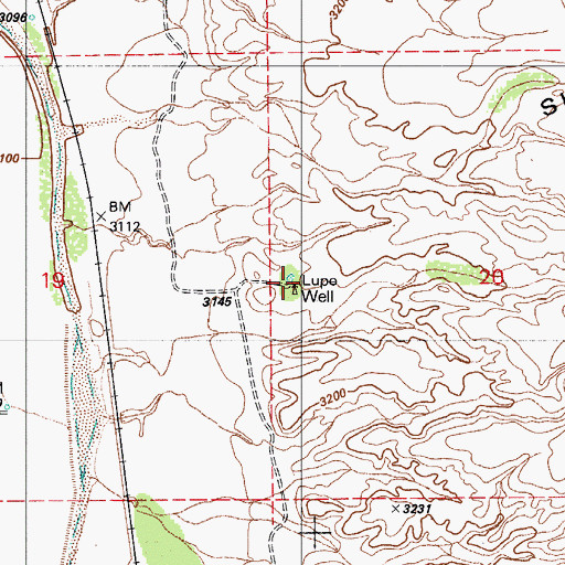 Topographic Map of Lupe Well, AZ