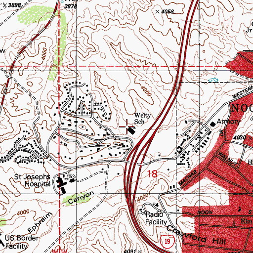 Topographic Map of Mary L Welty Elementary School, AZ