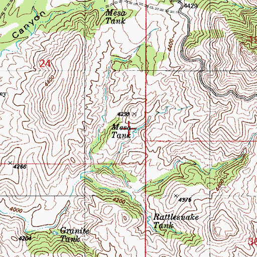 Topographic Map of Mesa Tank, AZ
