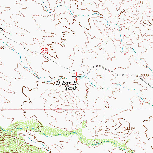 Topographic Map of D Bar H Tank, AZ