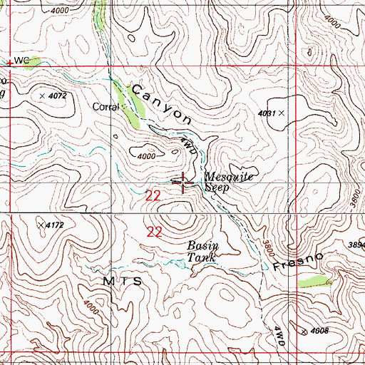 Topographic Map of Mesquite Seep, AZ