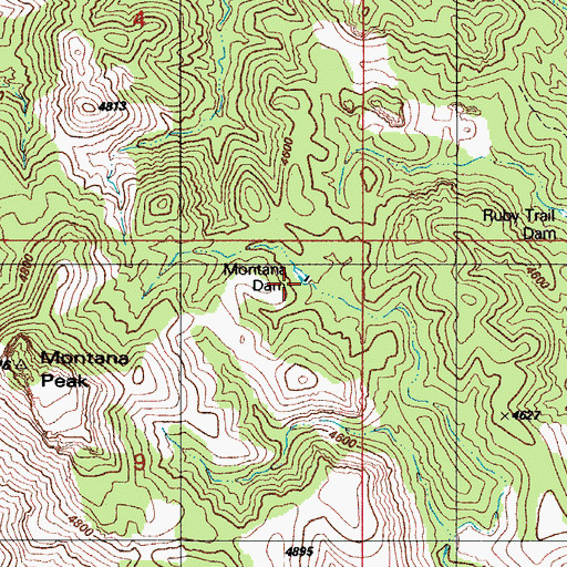 Topographic Map of Montana Dam, AZ