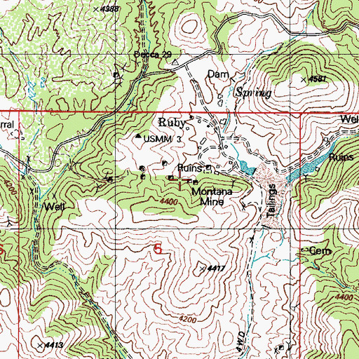 Topographic Map of Montana Mine, AZ