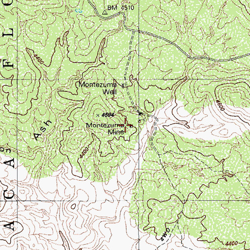 Topographic Map of Montezuma Mine, AZ