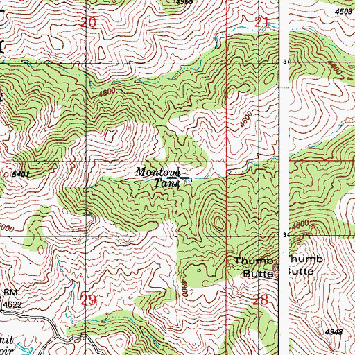 Topographic Map of Montoya Tank, AZ