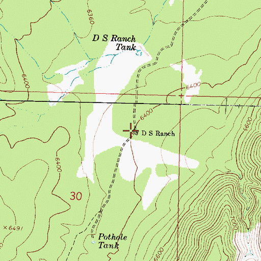 Topographic Map of D S Ranch, AZ