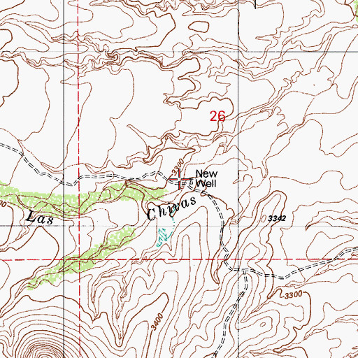 Topographic Map of New Well, AZ