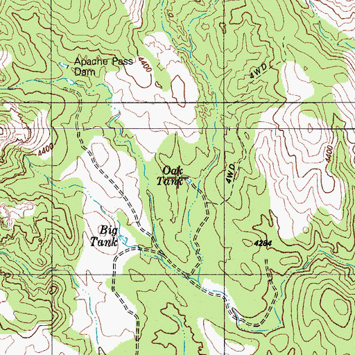 Topographic Map of Oak Tank, AZ