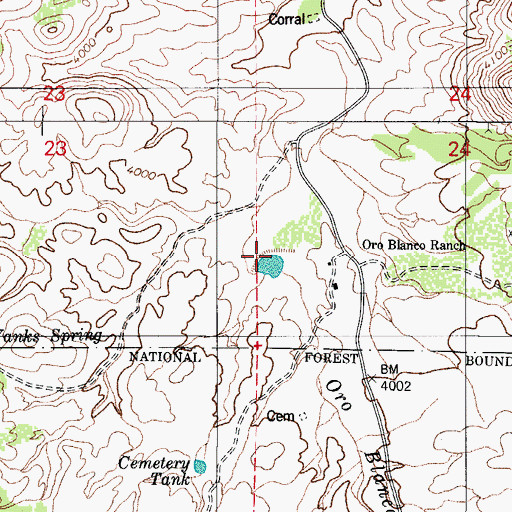 Topographic Map of Oro Blanco Dam, AZ