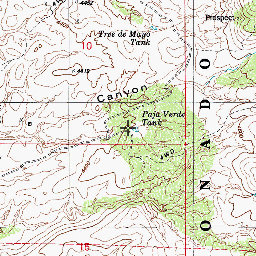 Topographic Map of Paja Verde Tank, AZ