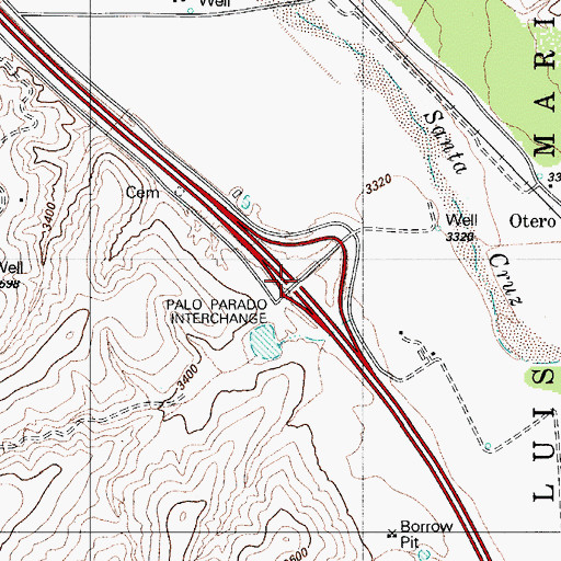 Topographic Map of Palo Prado Interchange, AZ